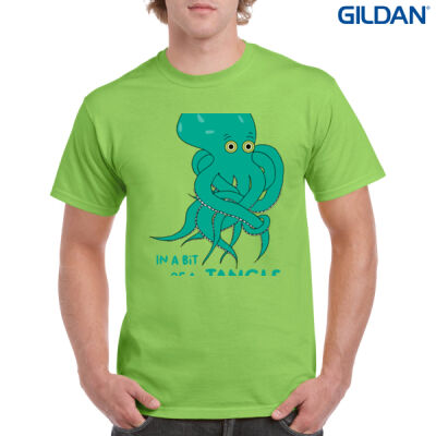 In a bit of a Tangle - Mens Heavy Cotton T-Shirt Thumbnail